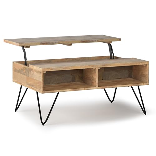 Hunter 36" Wide Solid Mango Wood Coffee Table in Natural (Lift Top Coffee Table / 36 inch / Refined Natural)
