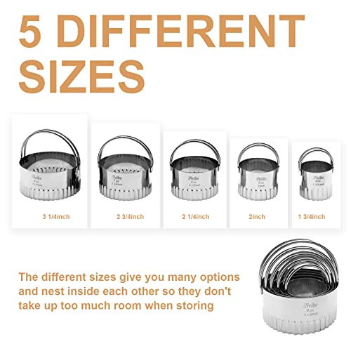 Fluted Edge Biscuit Cutter Set (Fluted Round Biscuit Cutter)