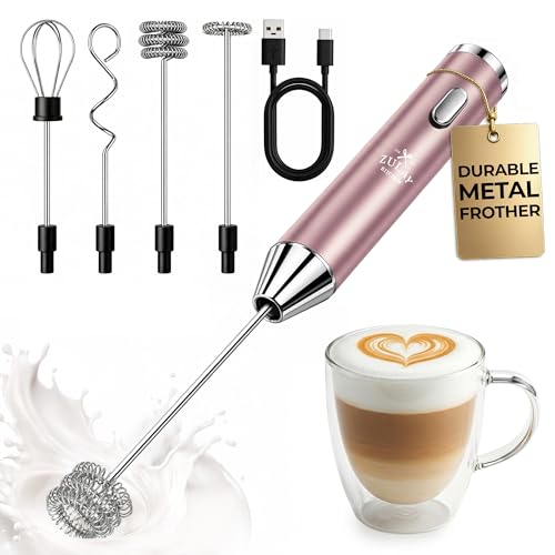 Rechargeable Milk Frother Handheld (Bubblegum / Rechargeable Z1 Motor Max)