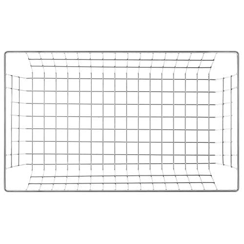 Farmhouse Wire Organizer Storage Bin Basket with Handles (Stainless Steel-6pack / 15.7"L x 9.5"W x 6.3"H)