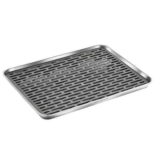 Stainless Steel Drain Tray (Silver / 12.5 x 9.8 x 0.98 in)