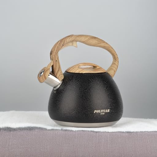 POLIVIAR Tea Kettle (2.7 Quarts / Crackle-Black)