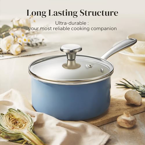 Saucepan & Frying Pan Set (Blue / 3pc Set)