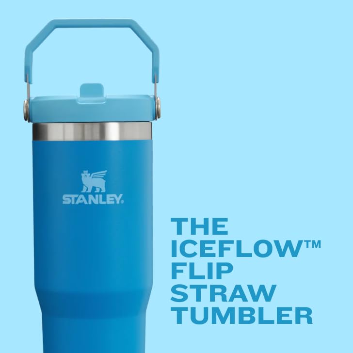 IceFlow Flip Straw Tumbler with Handle 30 oz (Cream / 30 Ounces)