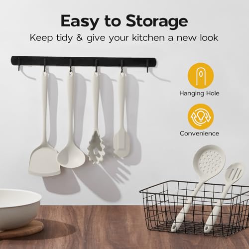 Silicone Cooking Utensils Set (White)