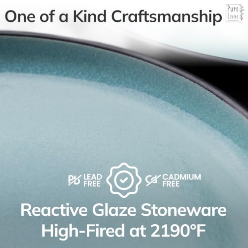 24 Piece Stoneware Dinnerware Set for 8 (Dark / Aquamarine / Set for 8 (24pcs))