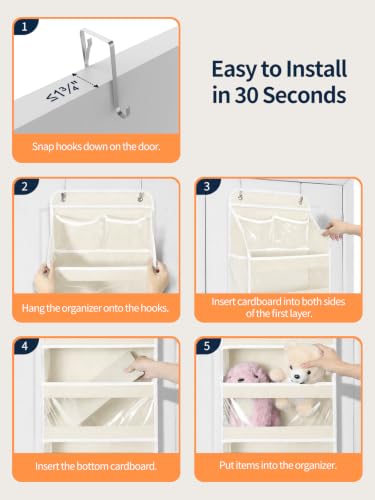 5 Tier Over the Door Organizer (Cream White / 5 Tier)