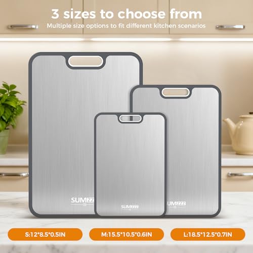 Titanium Cutting Board (Silver / Set of 3 (18" x 12.5", 15.5" x 10.5", 12" x 8.5"))