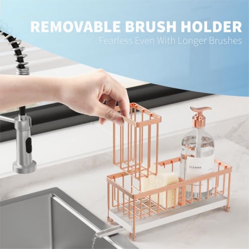 Sponge Holder for Kitchen Sink (Rose Gold - 9.25″)