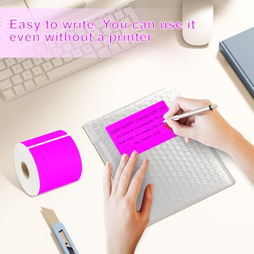 3 X 5 Inch Printable Waterproof Rectangle Color Coding Labels (Fluorescent Purple)