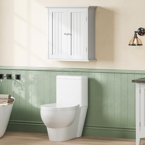 Bathroom Wall Cabinet Set of 2 (White / 8.8"D x 21.1"W x 24"H (2 pack))