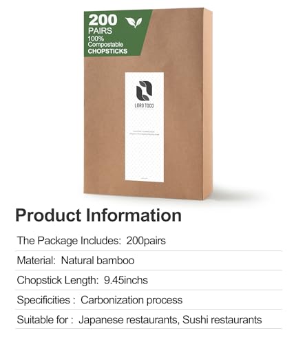 200Pairs Bamboo Chopsticks Disposable (200Pairs)