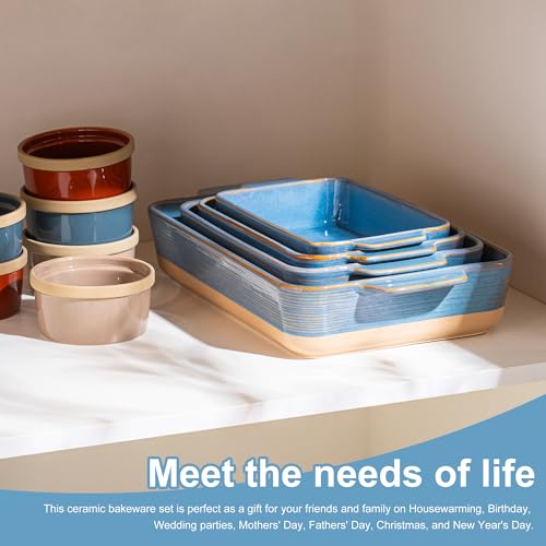 Casserole Dishes for Oven (Blue Yellow)