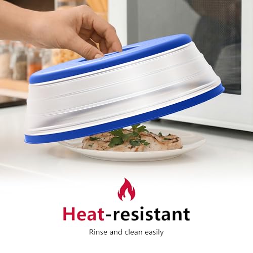 Microwave Splatter Cover Vented for Food with Hook Hole (Blue / M(11"x3.26")-Pack of 1)