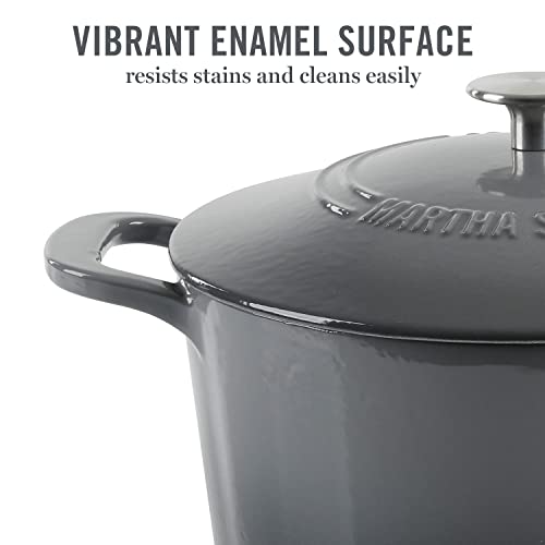 Gatwick 7 Quart Enamel Cast Iron Dutch Oven (Classic Gray / 7-Quart)