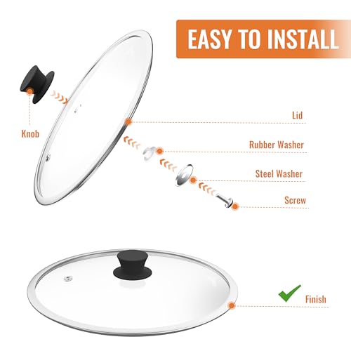 12 Inch Pan Lid For Pots Pans and Skillets (Wide Rim / 12 Inch)