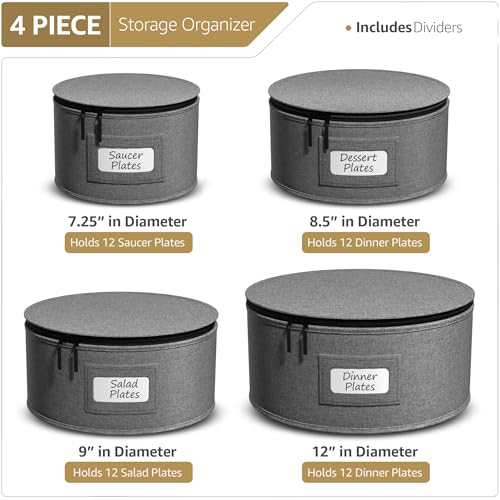 China Storage Containers (Gray / 4 Piece Dinnerware Set)