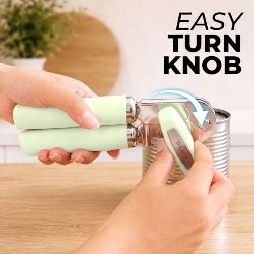 Stainless Steel Swing Open Manual Can Opener Comfortable Grip (Matcha Cream / Swing Open)