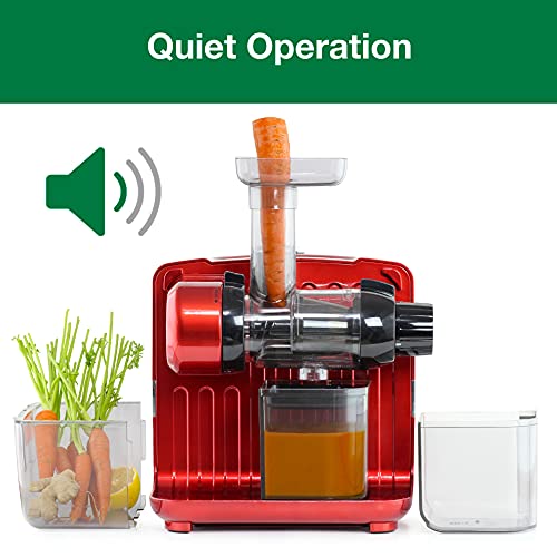 Juicer Cold Press 365 Slow Masticating Vegetable and Fruit Juice Extractor and Nutrition System Makes Nut Milks Baby Food and Sorbets (200-Watts / Red)