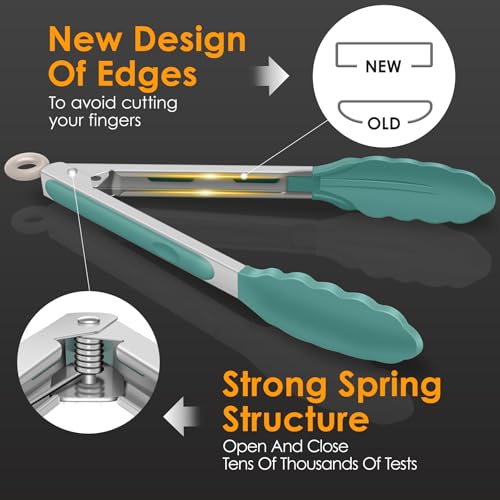 Silicone Kitchen Tongs for Cooking (Neutral Color)