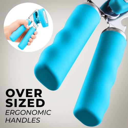 Stainless Steel Swing Open Manual Can Opener Comfortable Grip (Aqua / Swing Open)