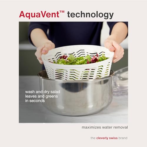 Easy Spin 2 AquaVent Large Salad Spinner (Silver / Large)