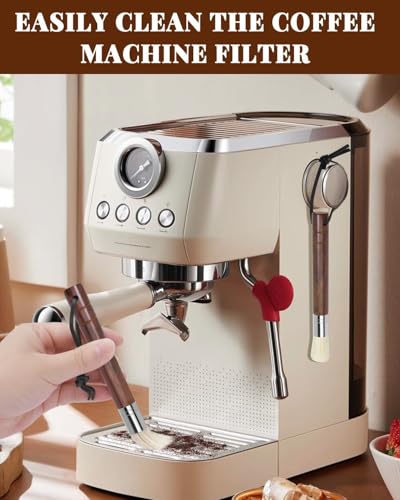 1+1 PACK Coffee Espresso Matt for Counter with Bristle Brush (Black Mat & Brush for Coffee Grinder)
