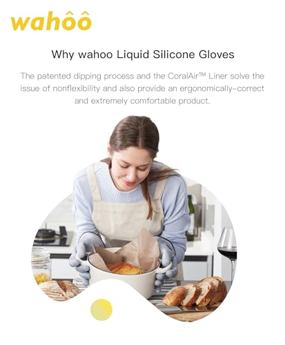 wahoo 12 Inch Liquid Silicone Oven Mitts (Purple / M/8)