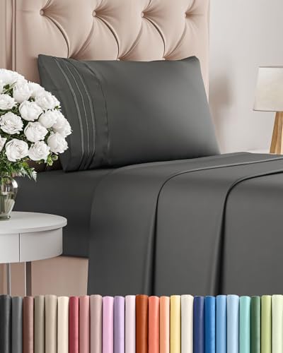 Twin Size 3 Piece Sheet Set (07 - Charcoal / Twin)