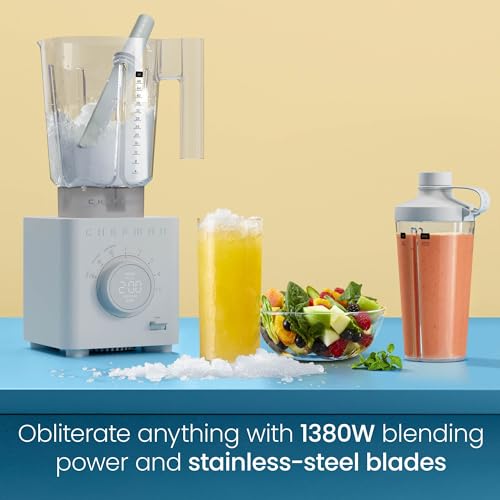 Obliterator 48 oz Countertop Blender for Smoothies (CONCRETE / Power Blender + 2 Travel Jars)