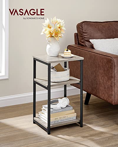 Side Table Small End Table (Heather Greige + Ink Black)