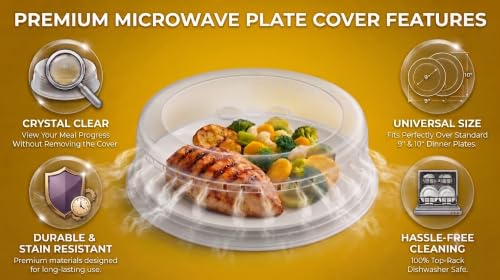 Microwave Splatter Cover Keeps Your Microwave Spotless During Food Heating (2.5x10x9)