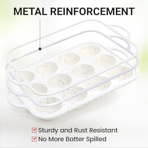 Silicone Muffin Pans for Baking (Creamy Confetti / Jumbo & Regular)