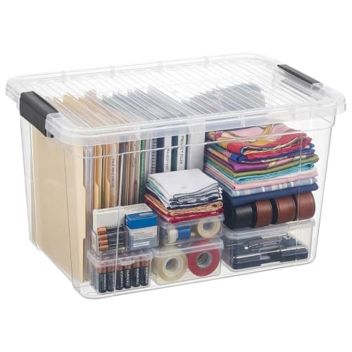26.5 Quart Clear Plastic Storage Boxes with Lids (26 Quart)