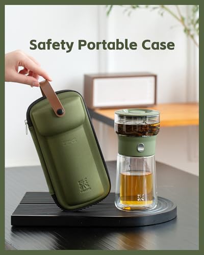 Modern Glass Infuser Teapot (05-Army Green / 9oz)