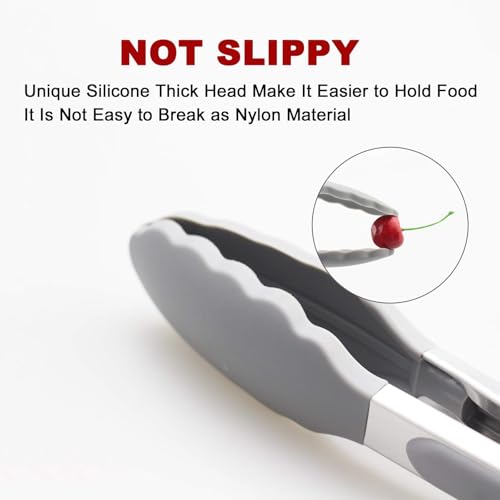 2 Pack Silicone Kitchen Tongs (Gray)