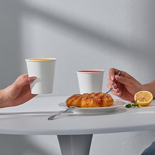300Pack 8oz Disposable Paper Coffee Cups White Hot Coffee Cups (8oz)