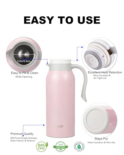 51 Oz Stainless Steel Thermal Coffee Carafe (Pink / 50.7 Ounces)