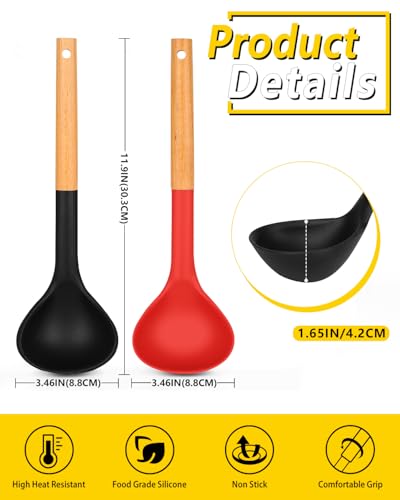 Silicone Soup Ladle Spoon Kitchen Utensils (2 Count)