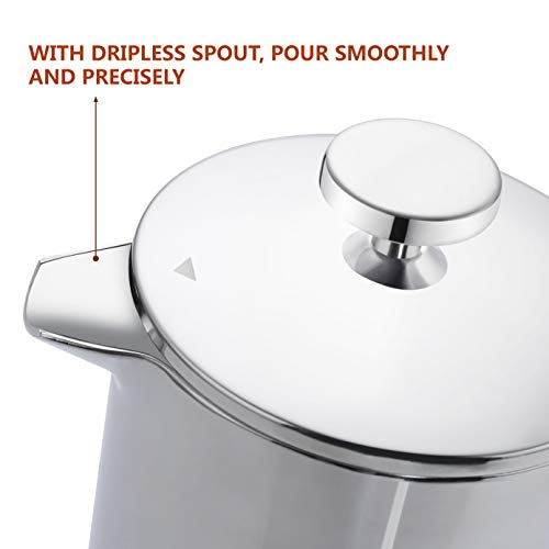 French Press Coffee Maker (Stainless Steel / 24 fl oz (750 ml))
