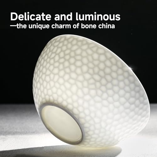 18Pcs Hammered Rim White Bone China Set (White-hammered / service for 6-18pcs)
