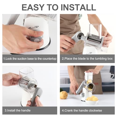 Rotary Cheese Grater Hand Crank Cheese Shredder for Fresh Cheese
