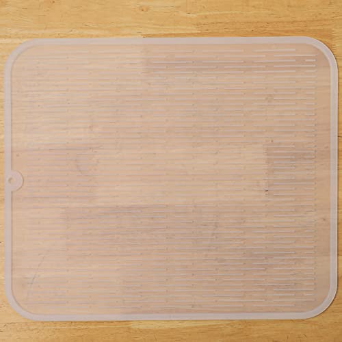 Silicone Dish Drying Mat for Multiple Usage (Translucent / 24"L x 18"W)