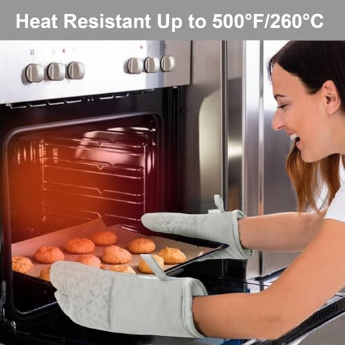 Oven Mitts and Pot Holders 6pcs Set (Greenish Gary)
