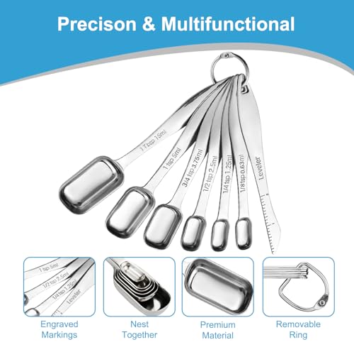 17 Pc Stainless Steel Measuring Cups and Spoons Set (17 Count)
