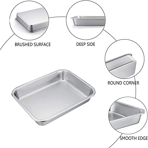 Lasagna Pan 10.5 x 8 x 1.7 inch Stainless Steel Rectangle Cake Pan