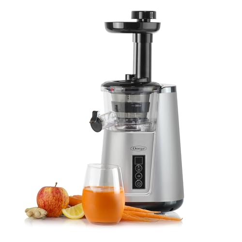 Juicer Cold Press 365 Vertical 65 RPM Slow Masticating Compact Extractor for Fruits and Vegetables with 3 Stage Auger & BPA (Silver Vertical)