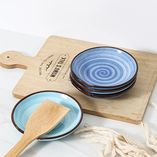 4.6 Inch Ceramic Spoon Rest for Stove Top (Gradient Blue)