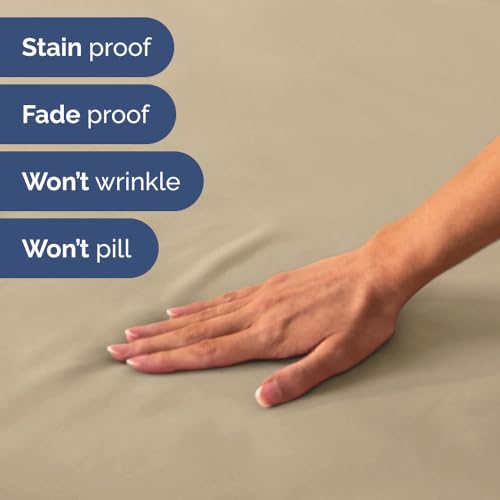 Short Queen Size 4 Piece Bed Sheet Set (13 - Beige / Short Queen)