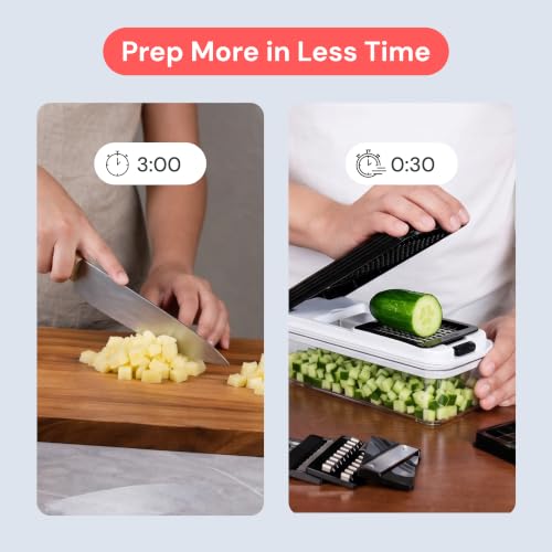 Essential Vegetable Chopper & Mandoline Slicer (White/Black)